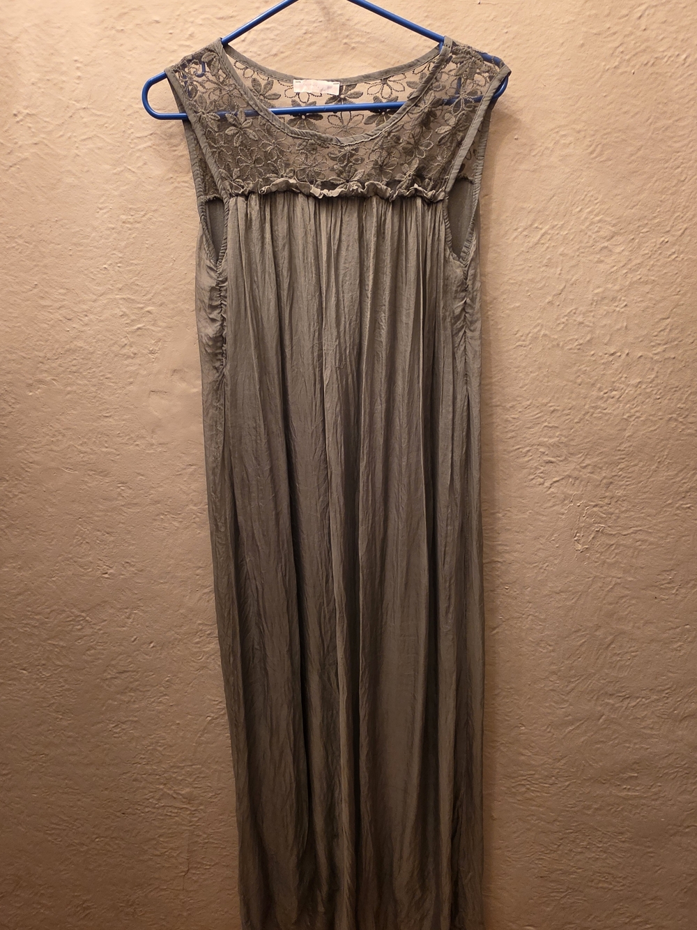 Silk Lace Maxi Dress Dolce Ragazza Made in Italy Size L